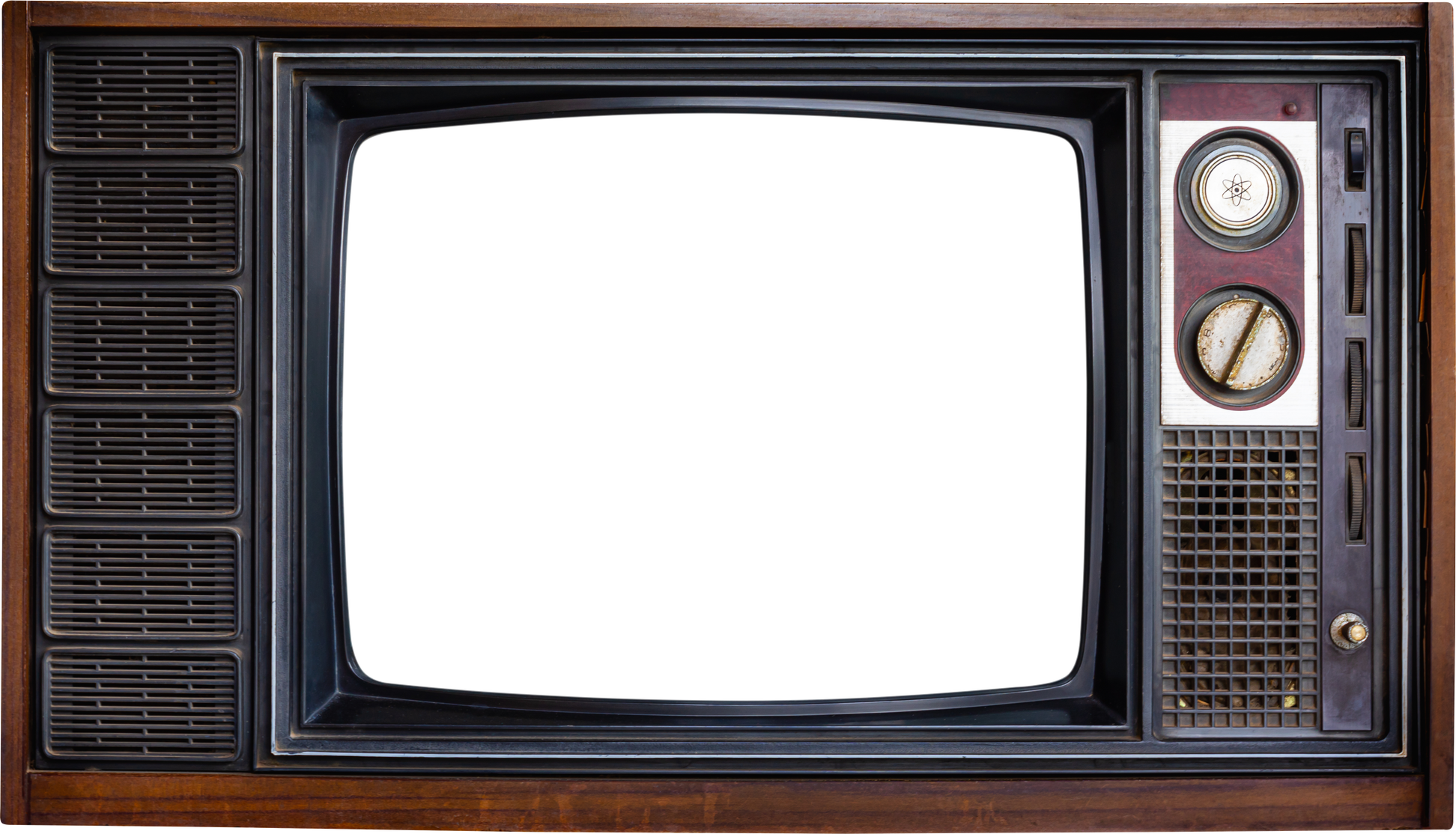 Old Television Isolated for Design