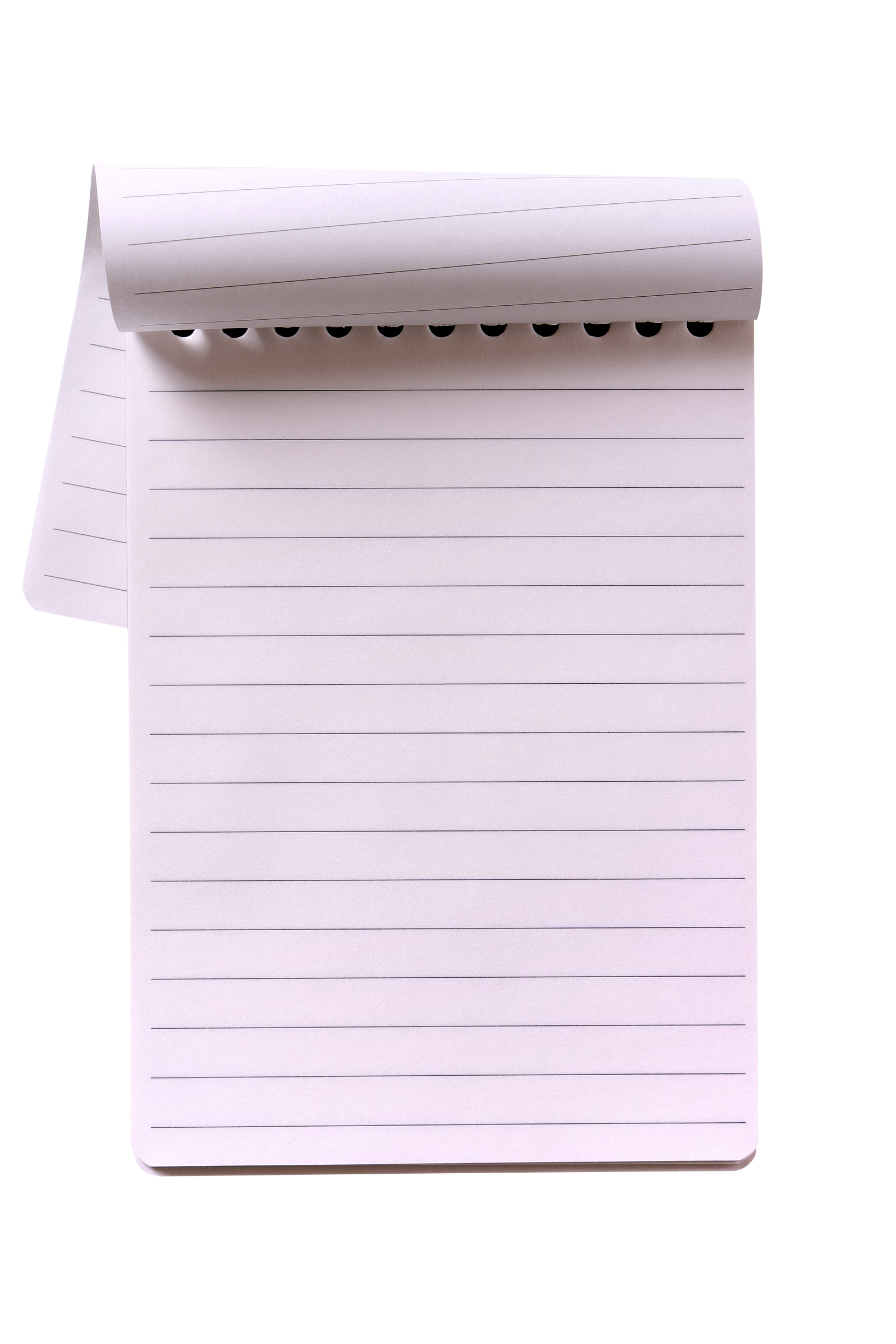 Spiral Notepad Lined Paper Open Isolated