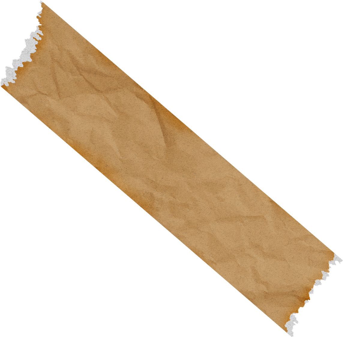 Brown Crumpled Tape Ripped at Both Ends