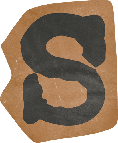 Vintage typewriter alphabet Letter S