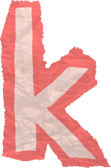 diy zine cutout letter k