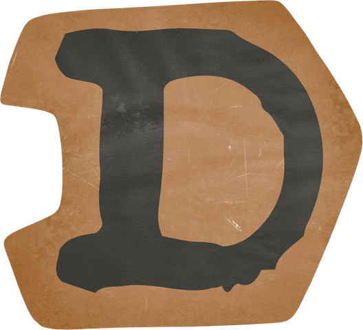 Vintage typewriter alphabet Letter D