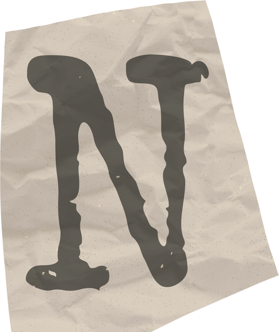 vintage letter n cutout